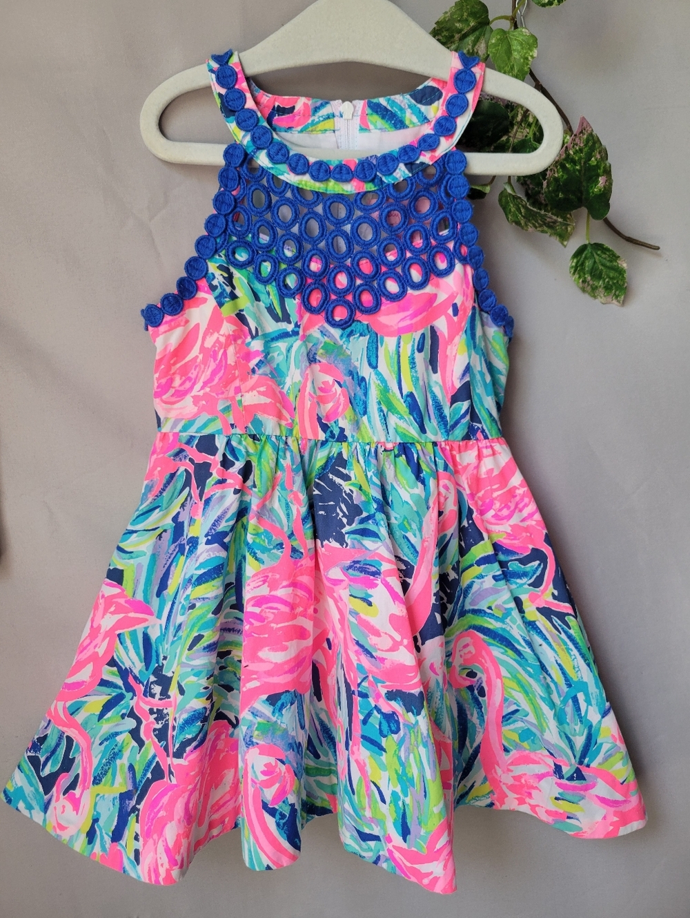 Lilly Pulitzer Girls Kinley Tropical Flamingo Dress 2T